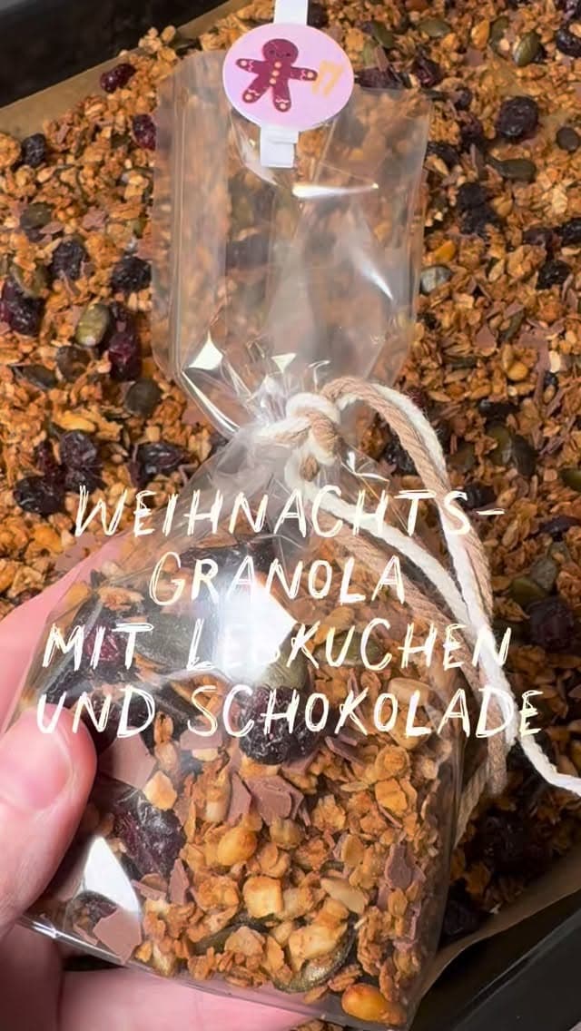 🎄 Weihnachtsgranola mit Lebkuchen und Schokolade