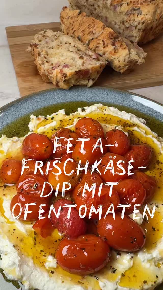 🍅 Feta-Frischkäse-Dip mit Ofentomaten