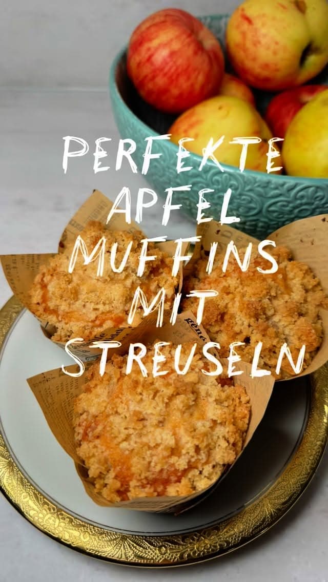 Perfekte Apfelmuffins mit Streuseln