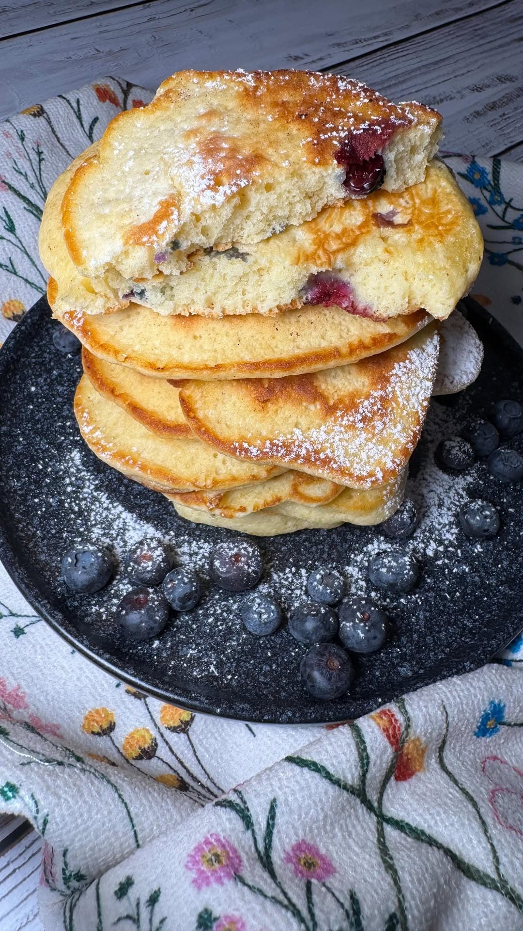 Vanille-Blaubeer-Pancakes