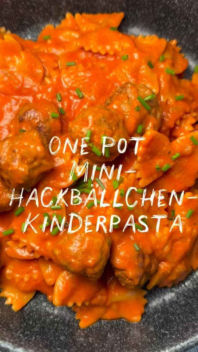 🍝 One Pot Mini-Hackbällchen-Kinderpasta