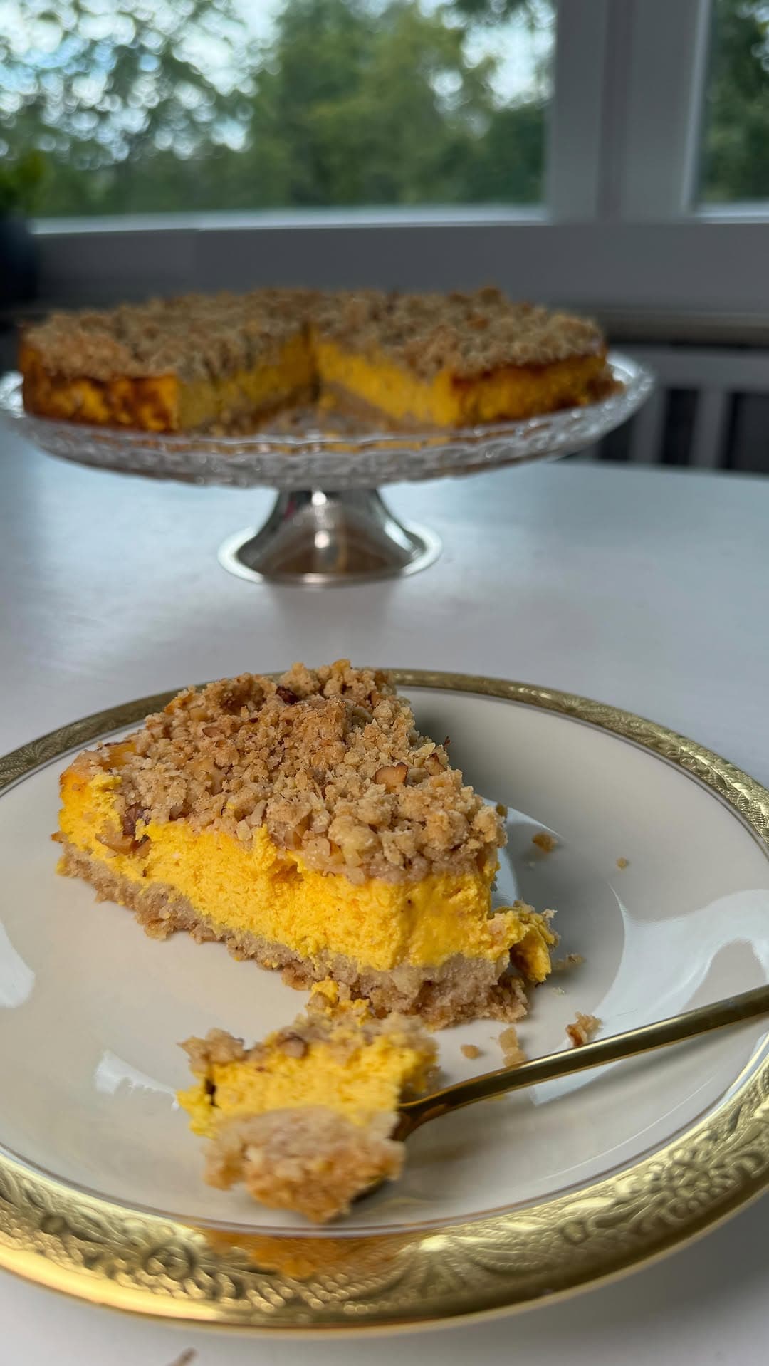 Pumpkin Pie Cheesecake mit Walnuss-Streuseln
