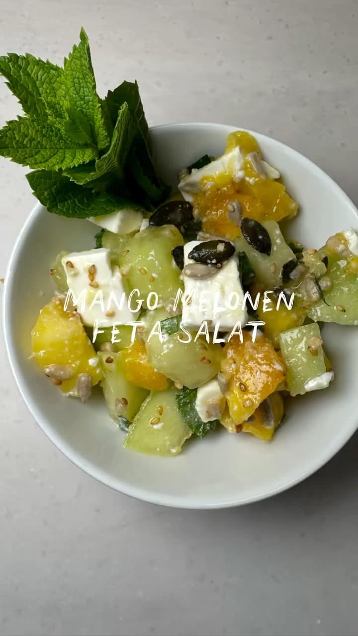 Mango-Melonen-Feta-Salat