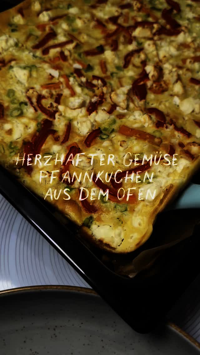 Ofen-Gemüse-Pfannkuchen mit Feta