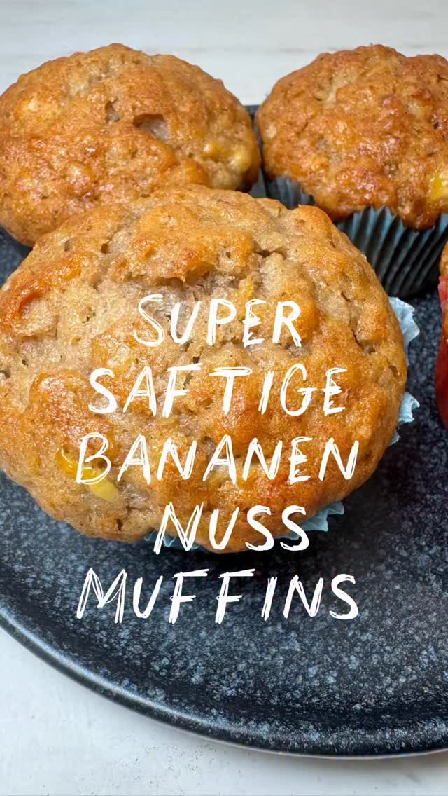 🍌 Super saftige Bananen-Nuss-Muffins