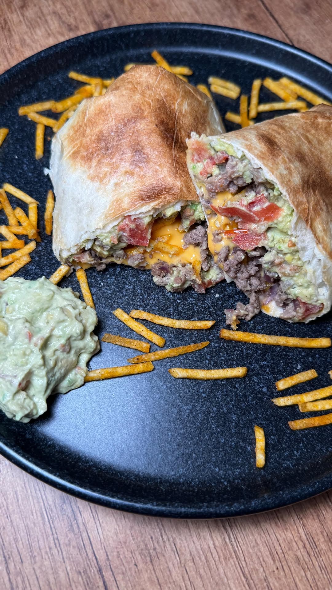 Crunchy Avocado-Cheese Burger Wraps
