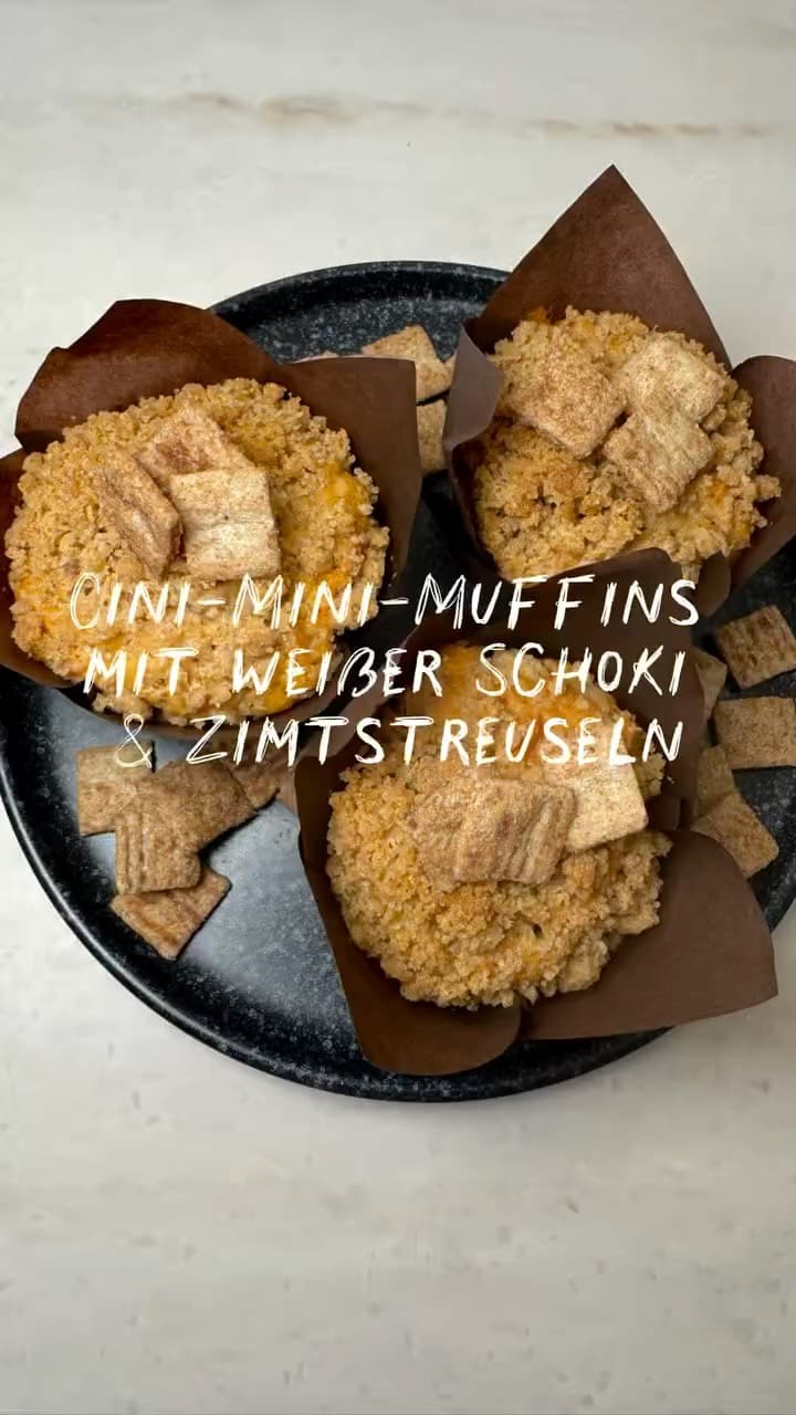 Cini-Mini-Muffins mit weißer Schoki & Zimtstreuseln