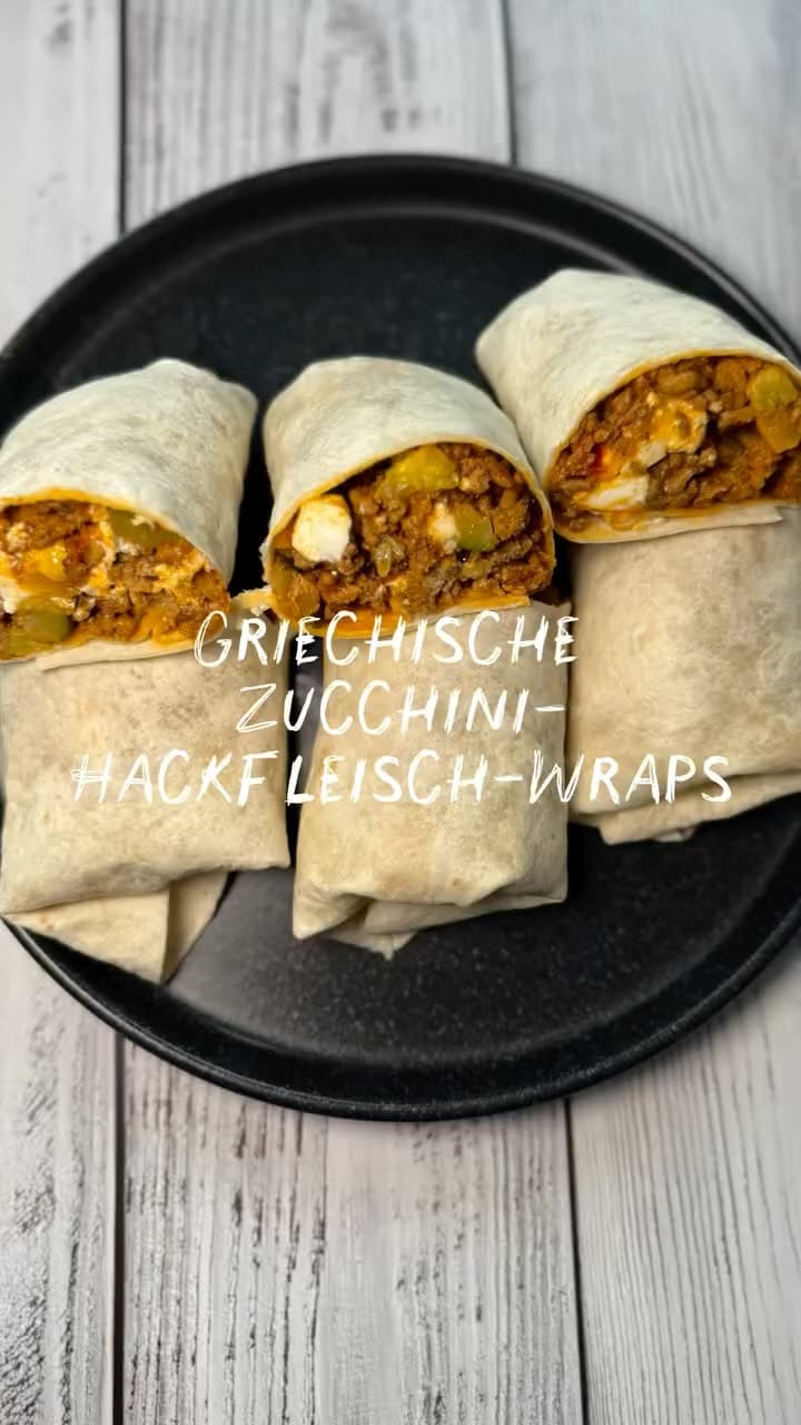 Griechische Zucchini-Hackfleisch-Wraps